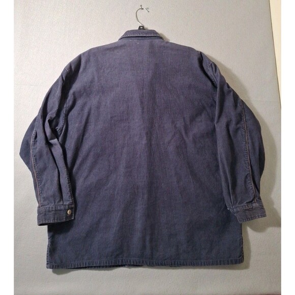 Bugle Boy Corduroy Baggy Zip Up Shirt L Relaxed Blue Skater Chore Jacket Y2K - Picture 5 of 7